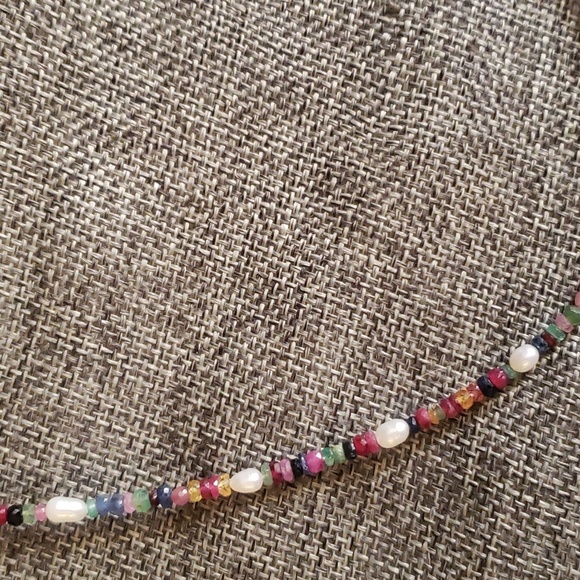 Natural sapphire and cultured freshwater pearls 925 - Picture 2 of 6